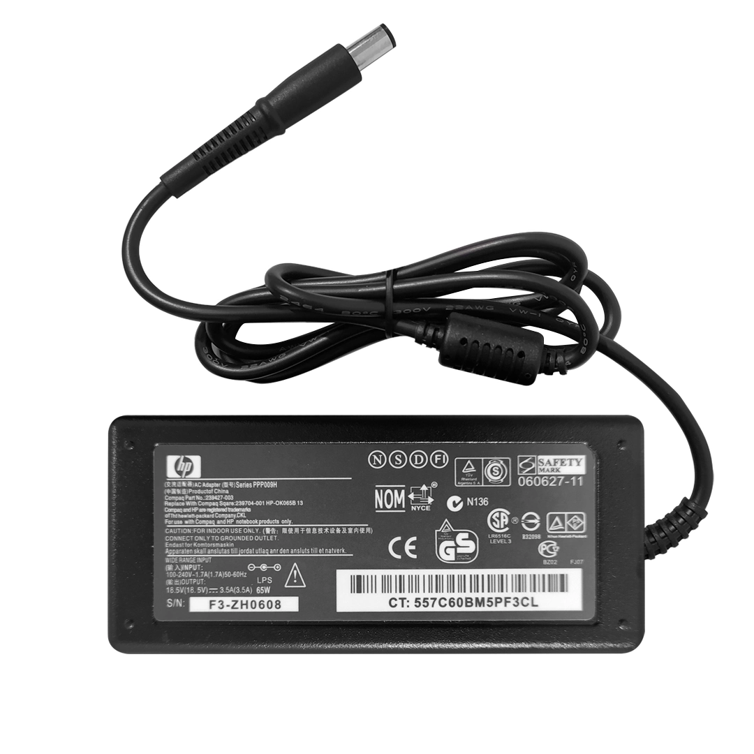 (745) Cargador de laptop hp 18.5v 3.5a 7.4x5.0mm con aguja