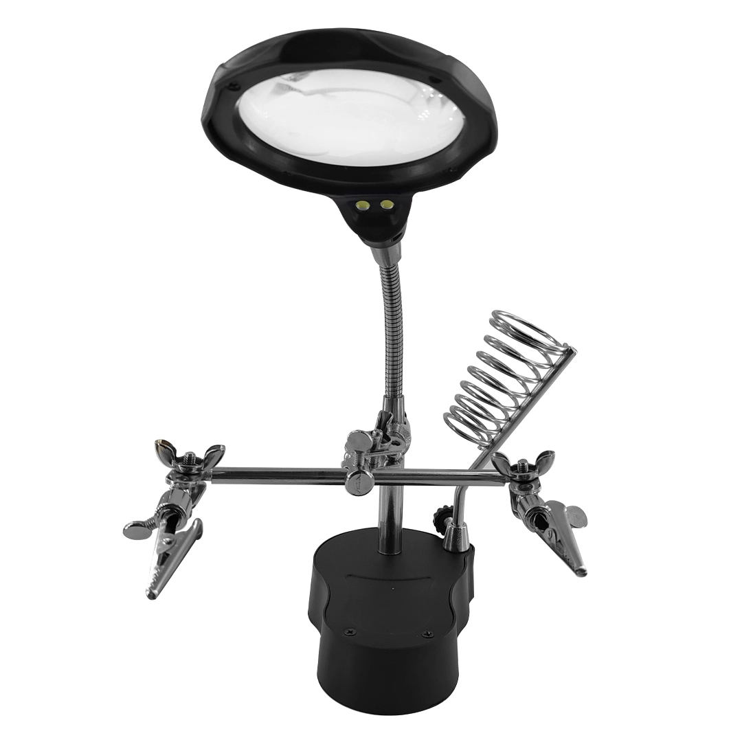 (358) Ayudante de  electrónica tercer brazo con lupa 65 mm