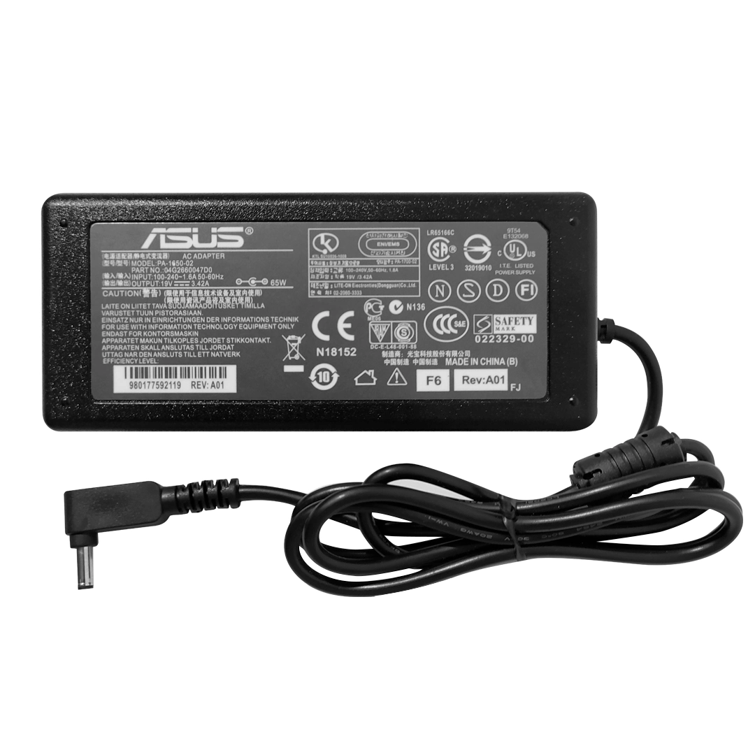 (1385) Cargador de laptop asus 19v 3.42a 4.0x1.35mm