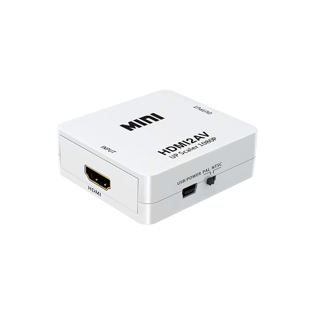 (638)  Convertidor hdmi a rca full hd 1080p hdmi2av cajita azul