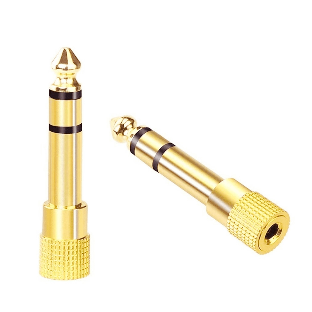 (1360)  Adaptador 3.5MM a 6.3MM metal dorado compatible con guitarras