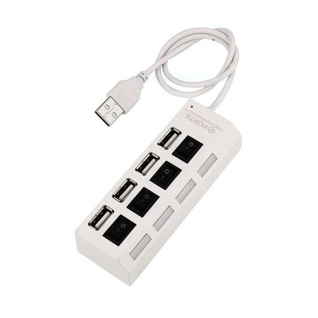 (1744) Hub usb multipuertos con interruptor x4