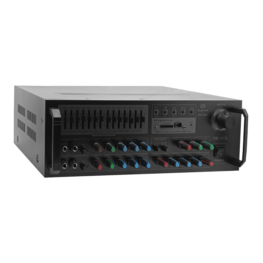(1860) Amplificador de sonido casero planta 3500W RM-6602 usb/bluetooth/fm marca royal