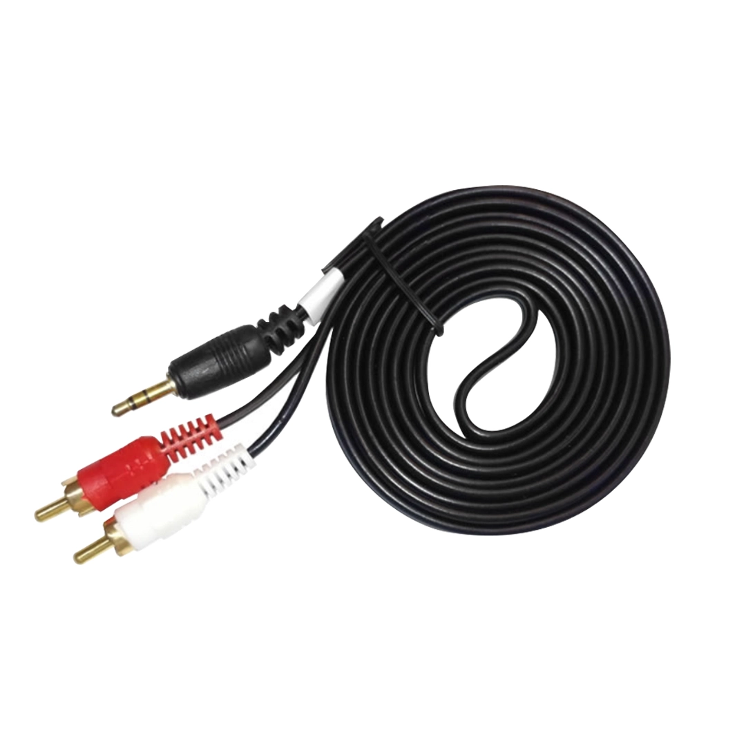 (1921) Cable 2rca a plug 3.5mm macho estereo punta dorado 1.5 metros
