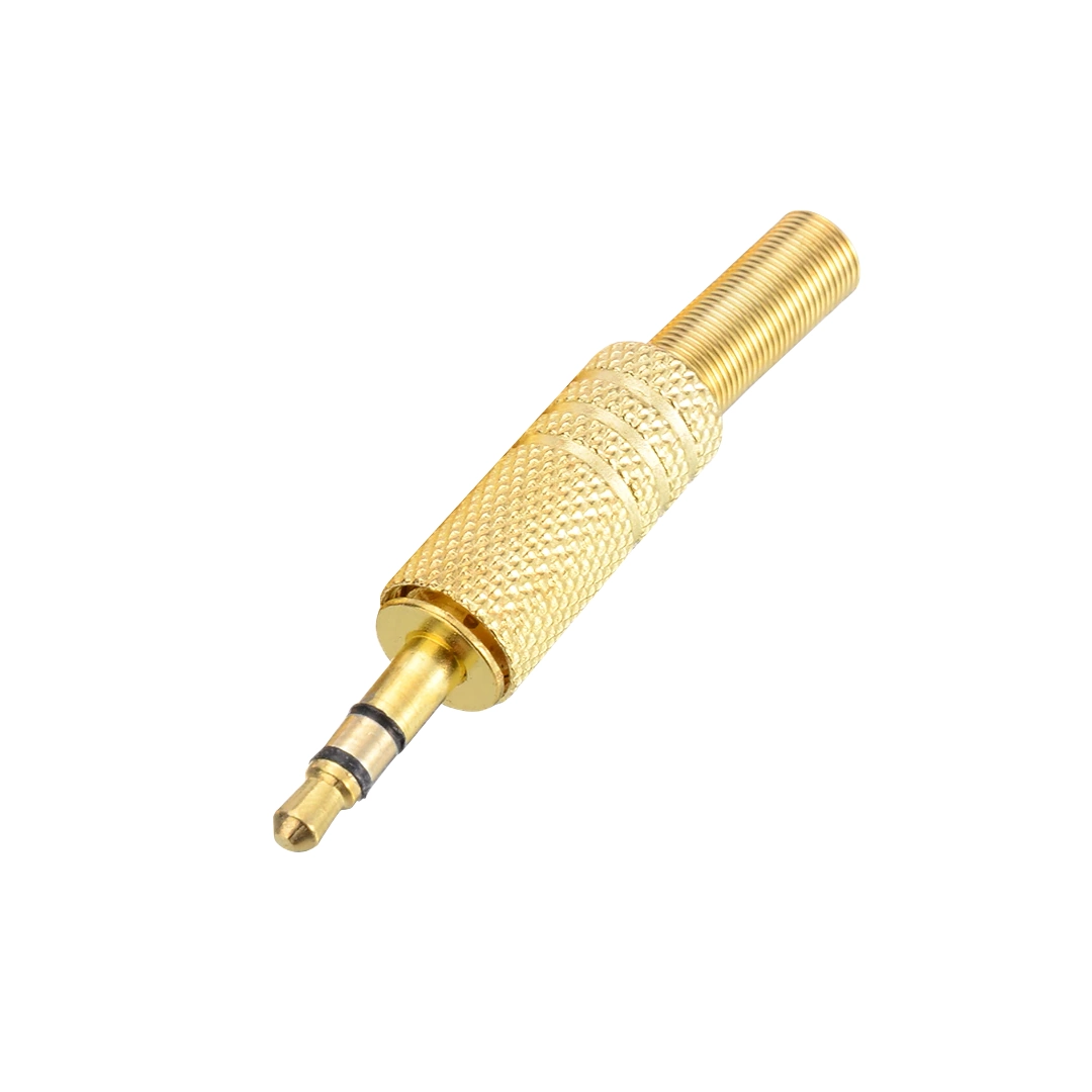 (2041)  Conector plug 3.5 punta dorada con cola
