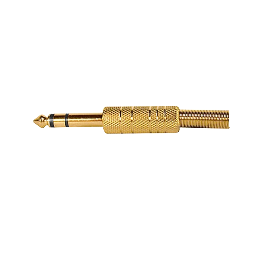 (2042) Conector plug 6.3 estéreo con cola dorado