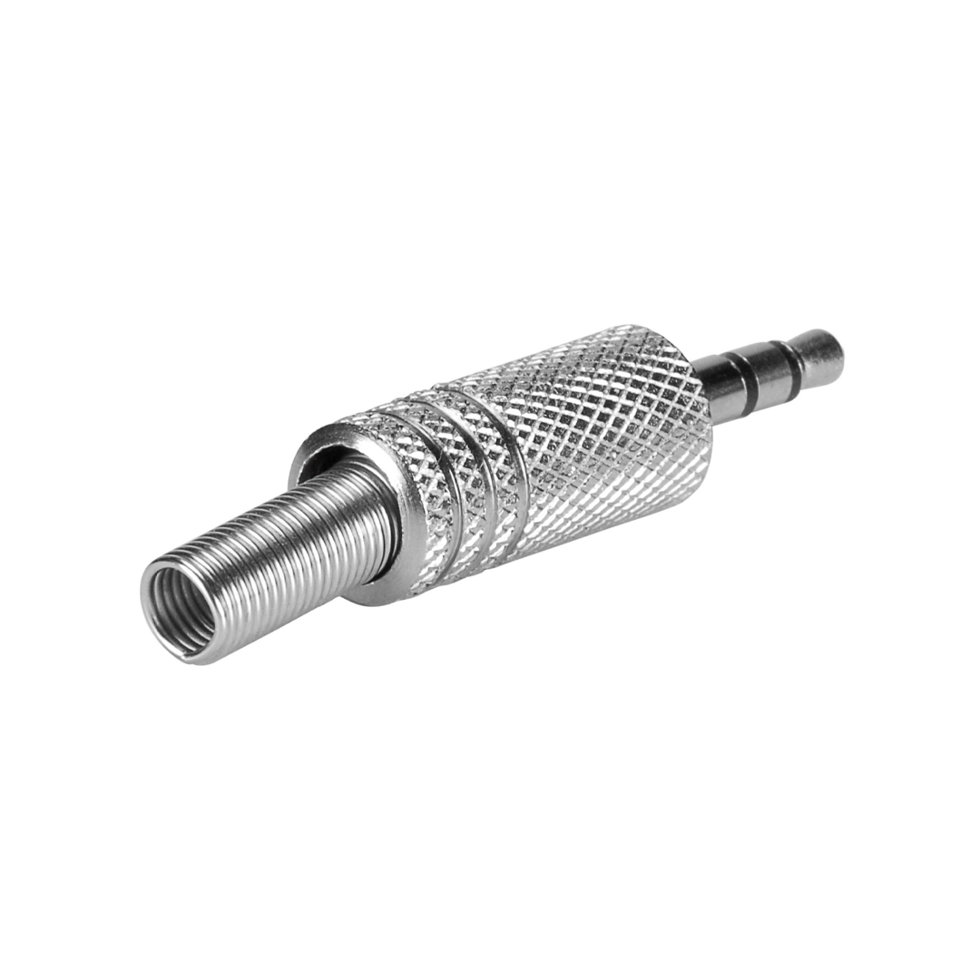 (2043) Conector plug 6.3 estéreo con cola plateado