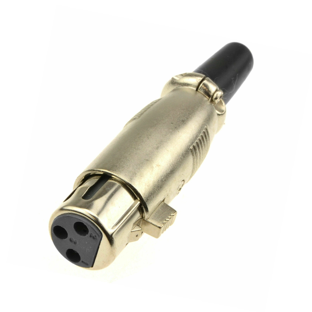 (2059)  Conector xlr hembra plateado tornillos