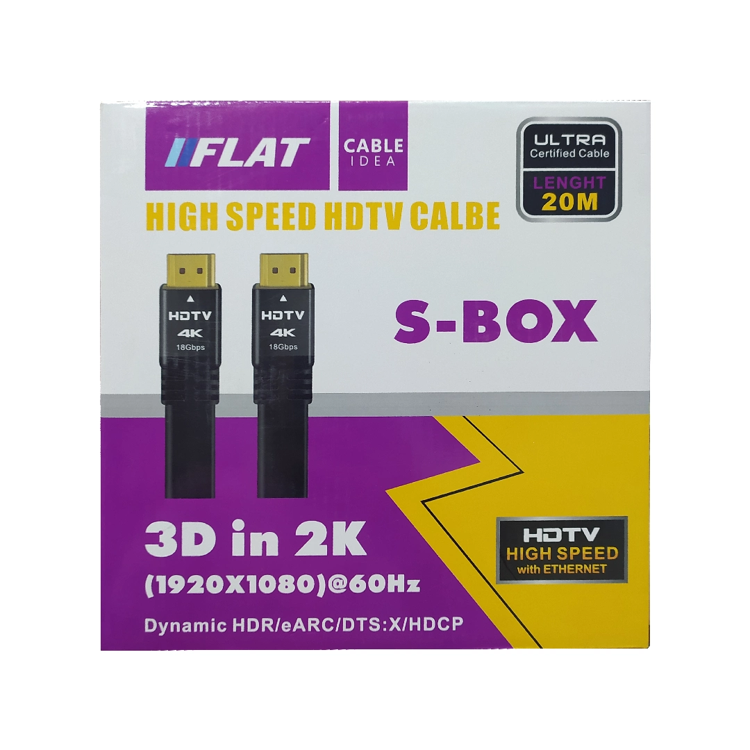 (2276) Cable hdmi plano 20 mts her/eARC/DTS:X/HDCP 2k 4k