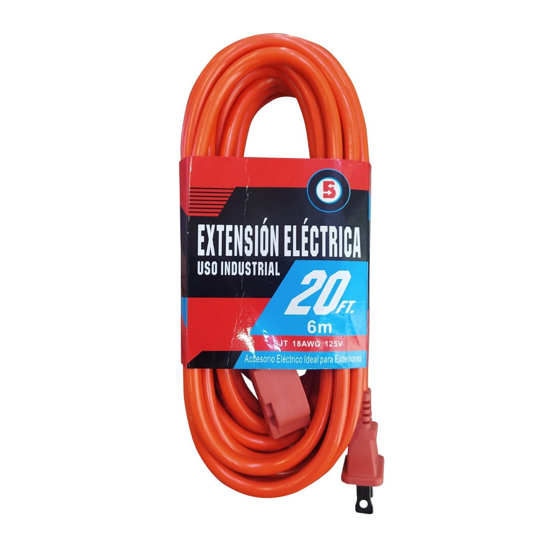 (2281) Extension de corriente 110v 6 mts naranja