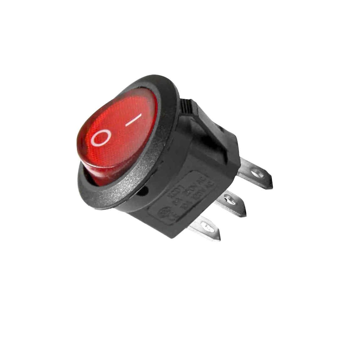 (2348)  Pulsador interruptor 3 pines rojo