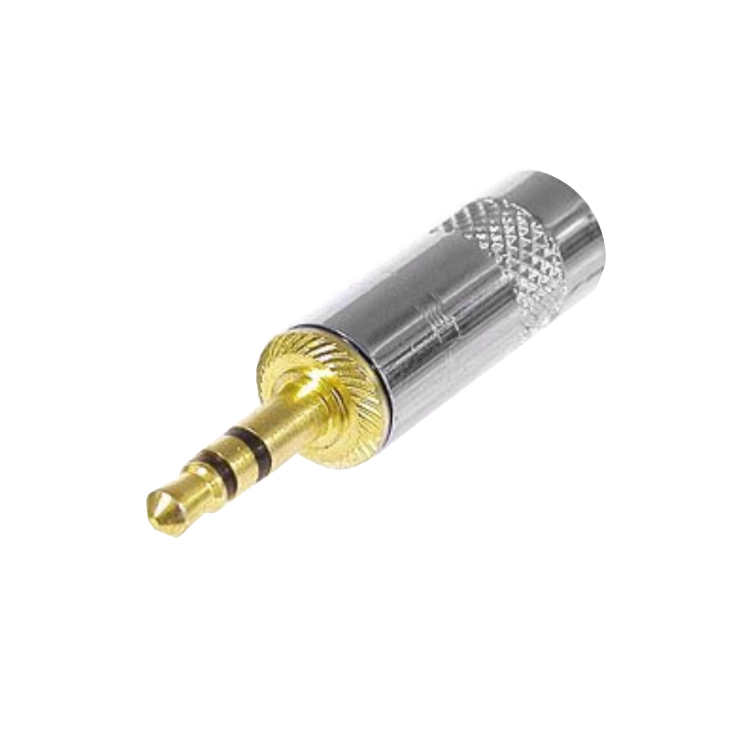 (2344)  Conector plug 3.5 acero estereo alta calidad