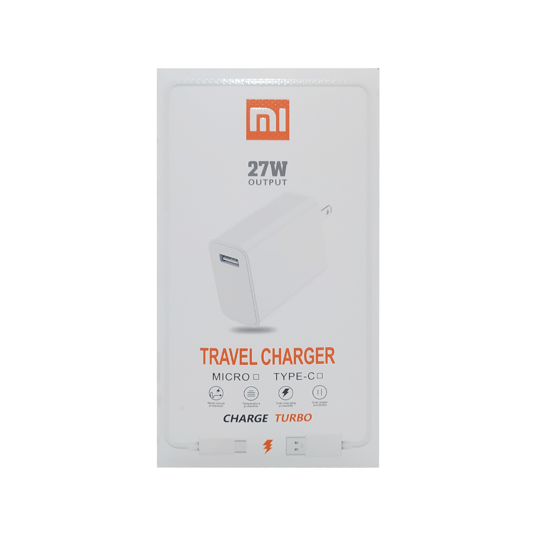 (2366) Cargador celular Xiaomi 27w  micro USB A 5V -3A  9V-3A