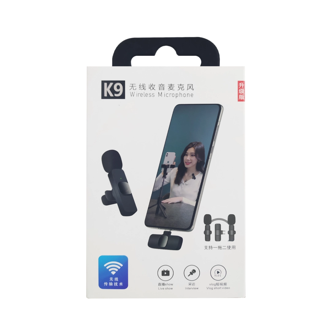 (2404) Micrófono  inalámbrico  para el celular conector Lightning y  tipo C K9