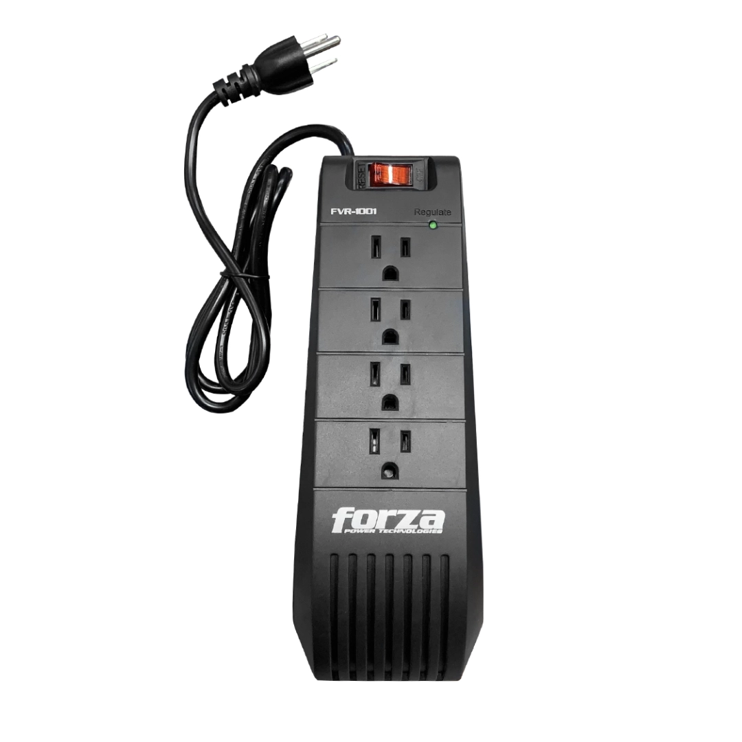 (2478) Regulador automático de voltaje  forza 1000va 500w 4 salidas 110v  Forza