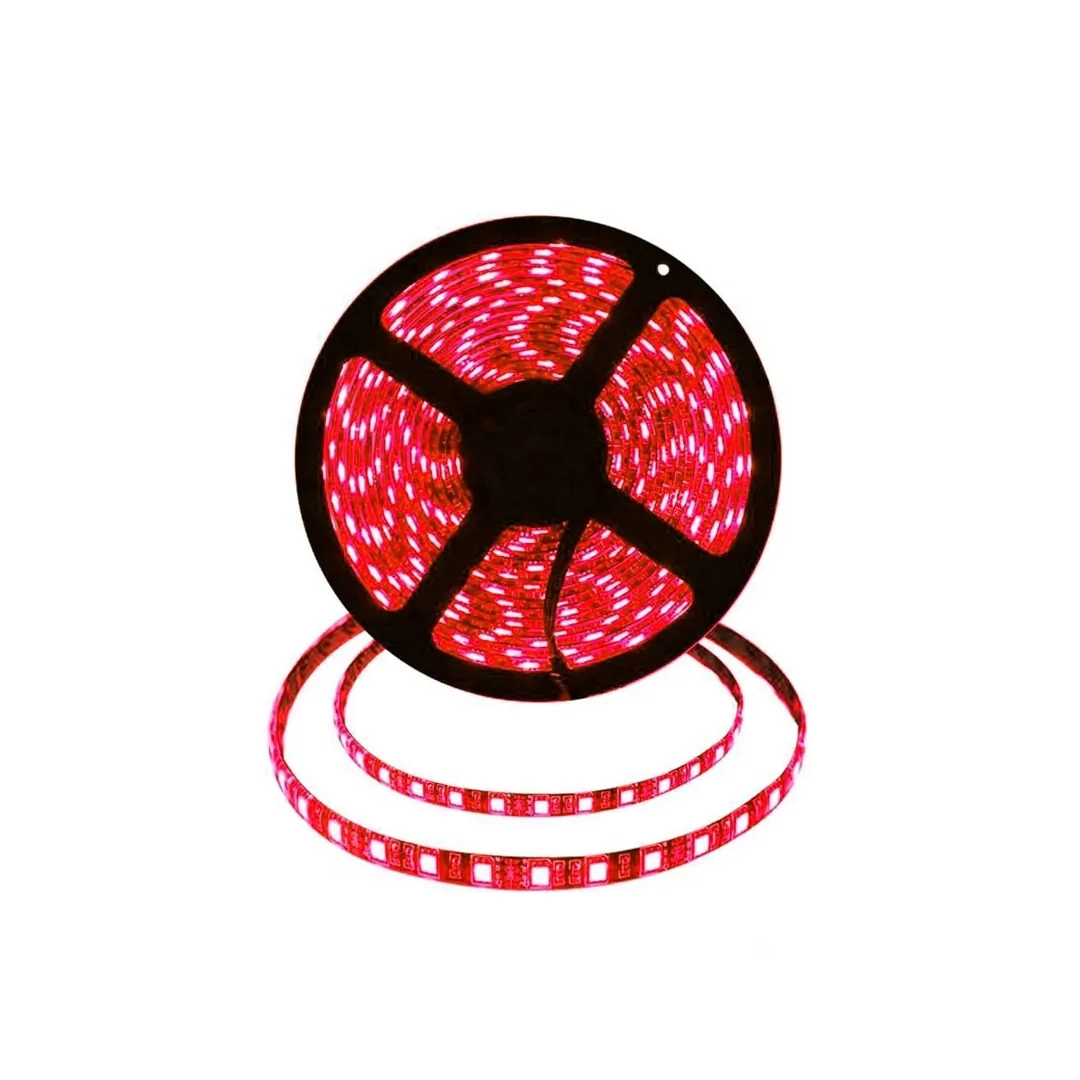 (2573) Cinta led 2835 rojo  120led 5metros 12v  silicon anti agua sin transformador