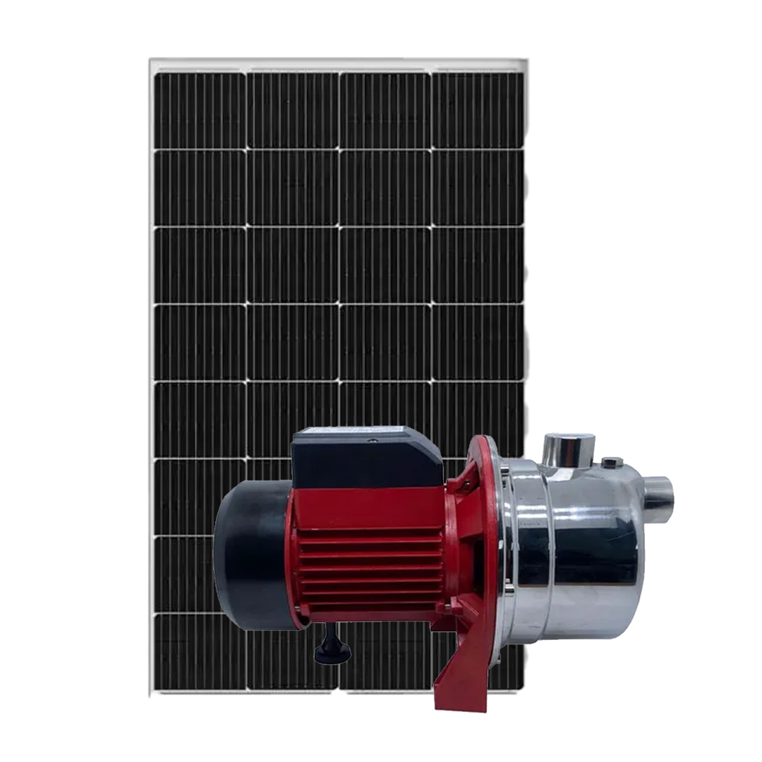 (3182) Bomba de agua superficial solar 0,54 hp 400w 24v con panel solar 36v 350w