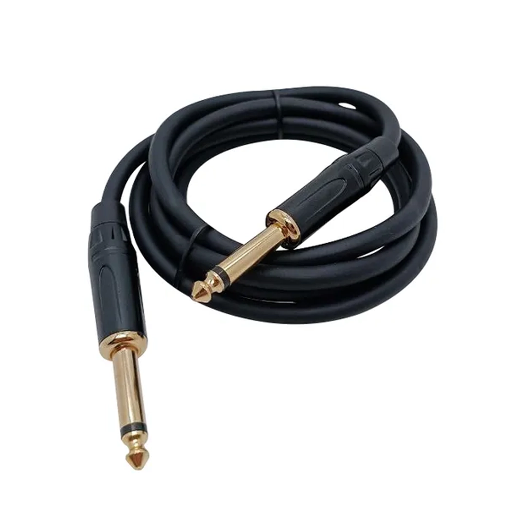 (3224) Cable de audio 1.5 metros plug 6,3mm macho a macho mono