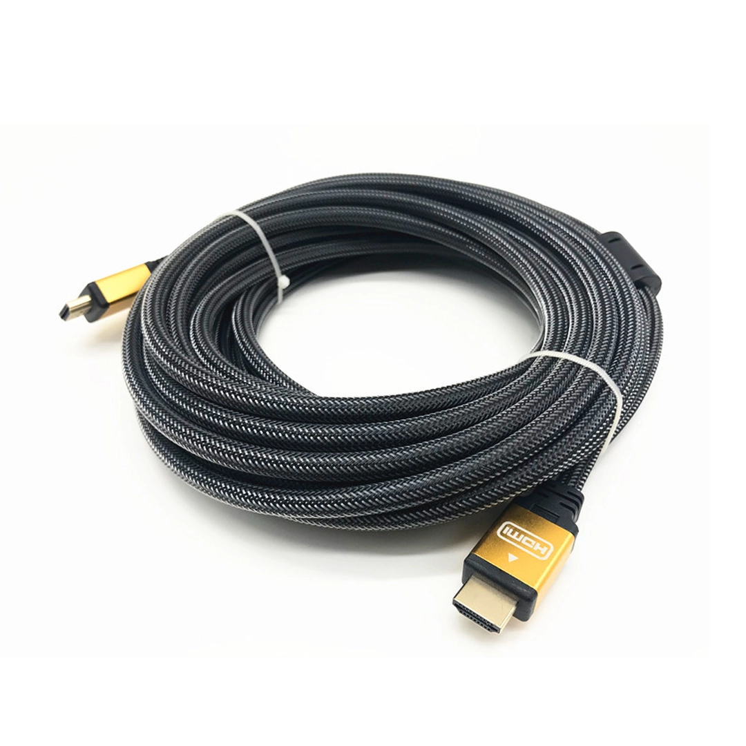 (3304) Cable hdmi 15 metros full hd 4k 3d 1.4v tv naylon profesional(gris y negro)