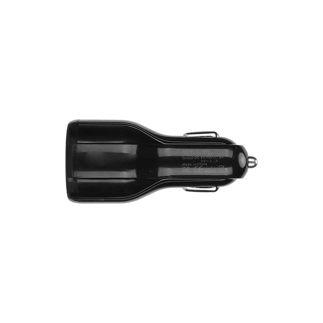 (144) Cargador para carro dobles usb 5v 1a/2.1a cajita litop lt-qc1 (blanco y negro)