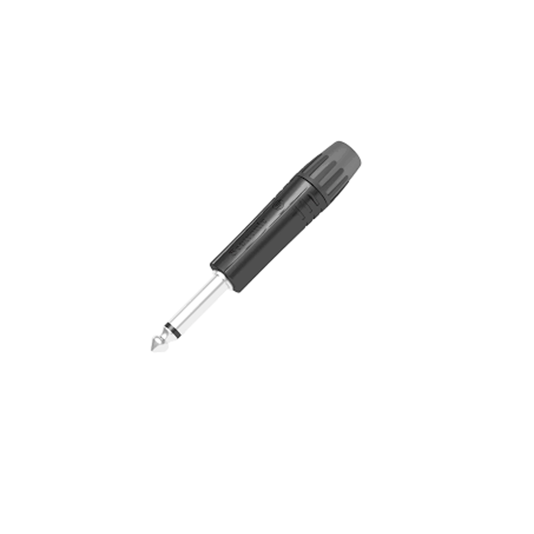 (3410) Conector 6.3 mono negro