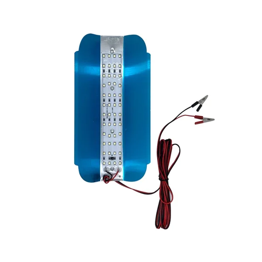 (3461) Lampara reflector aluminio 50w con pinza solo 12v antiagua reikprolight