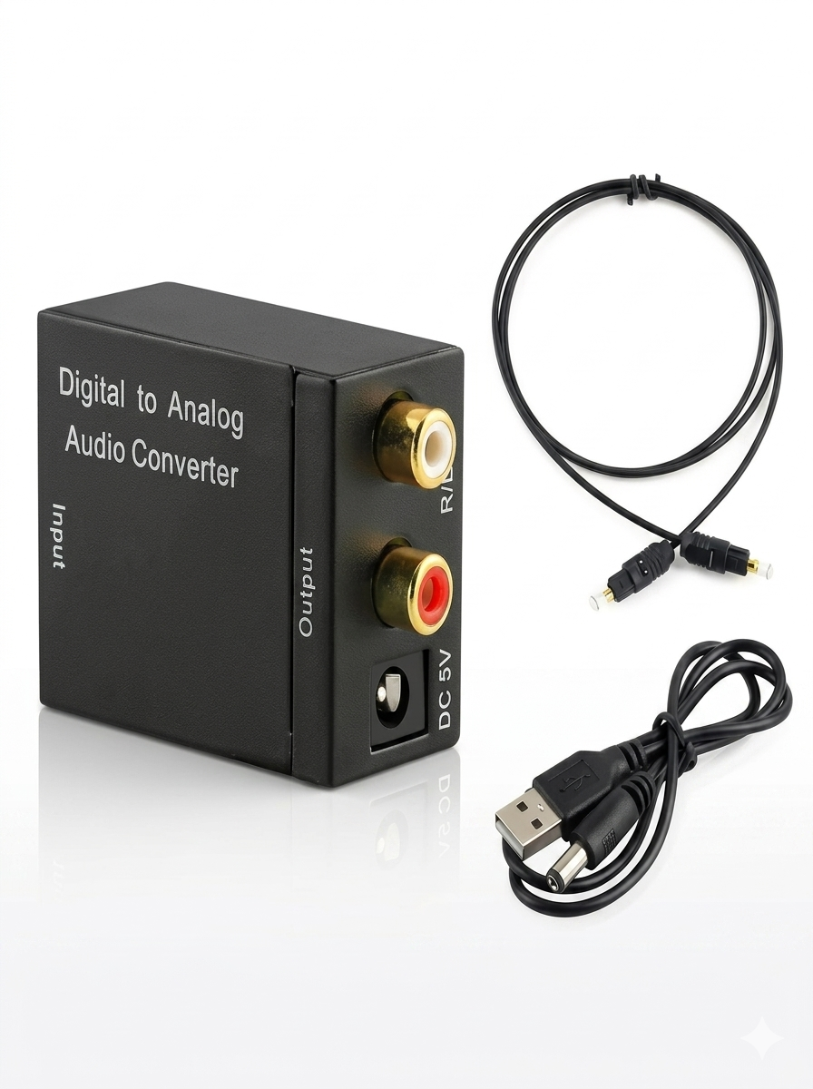 (1625) Convertidor de audio óptico digital a RCA