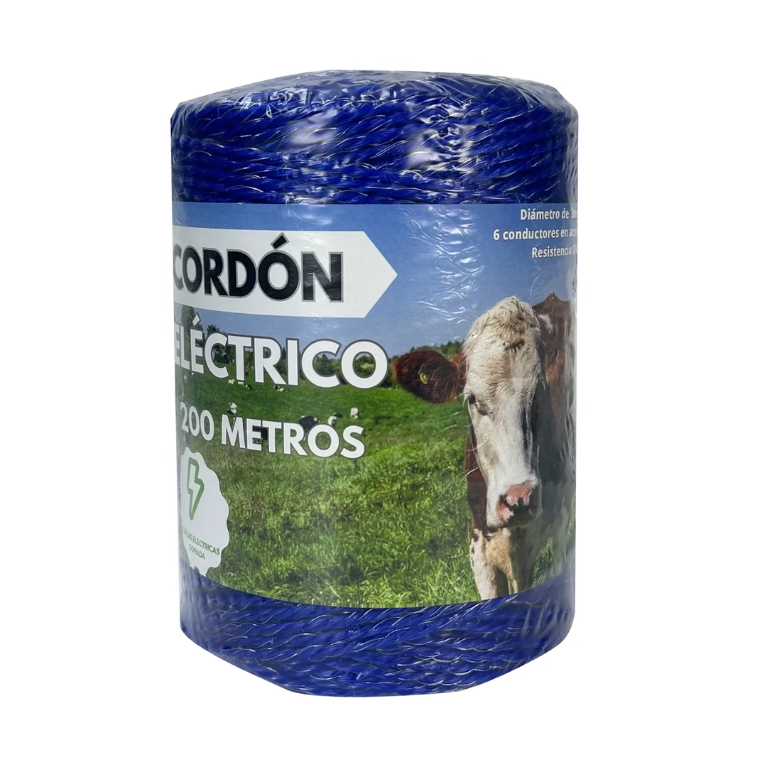 (3648) Cordón eléctrico ganadero hilo 200mts 6*0.15*200m para cerca eléctrica