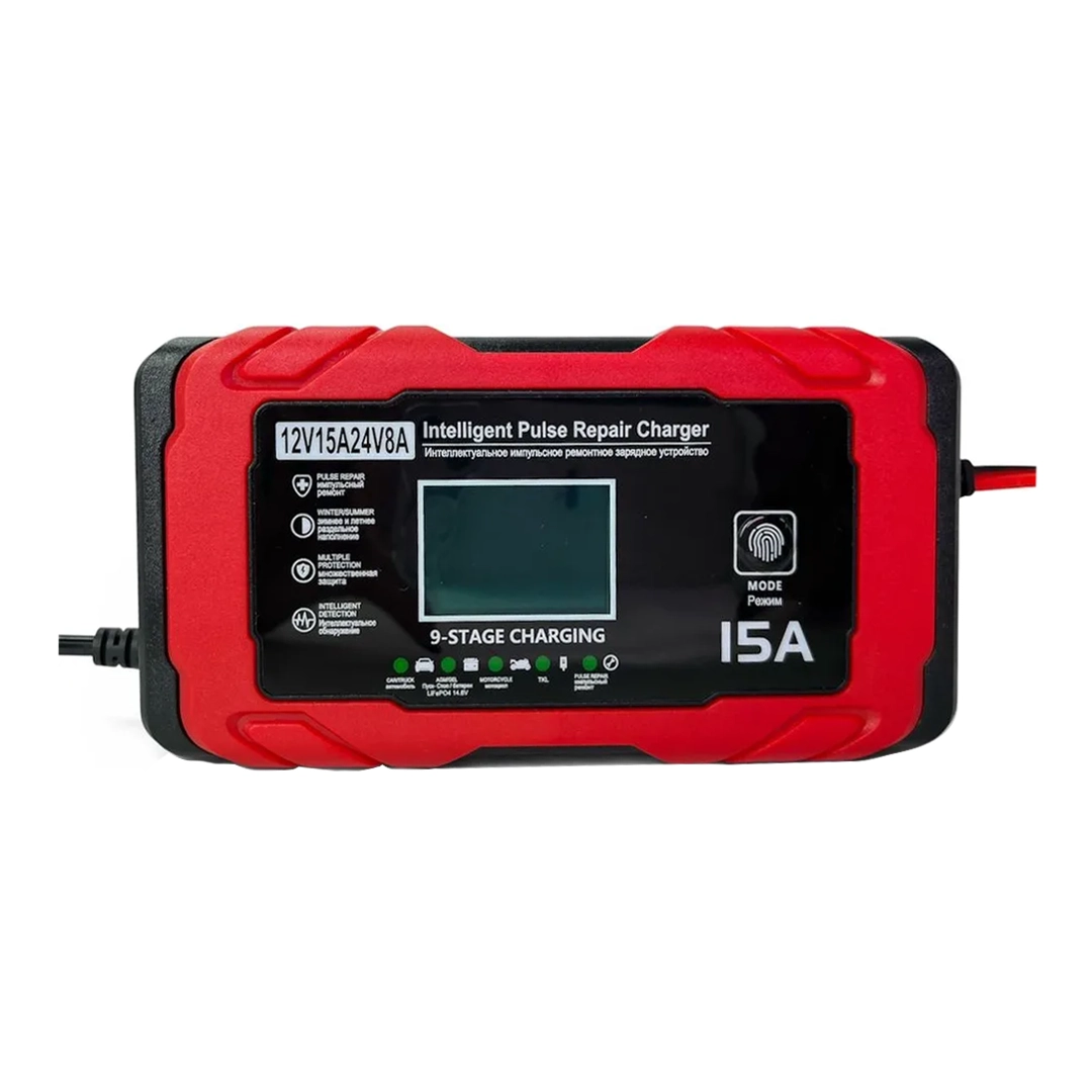 (3652) Cargador para bateria 12v15a/25v8a alta calidad digital caja amarilla c8