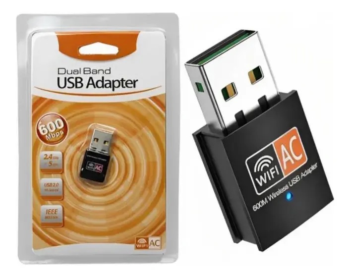 (898) Adaptador usb inalambrico 600 mbps dual band